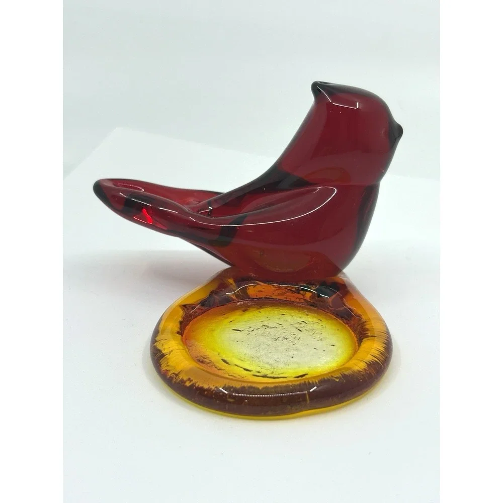 1989 Vintage Titan Art Red Cardinal Of Love Signed W. Ward With Candle Holder